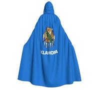 KPXXAQT Cape à capuche pour adulte avec imprimé drapeau de l'État de l'Oklahoma, costume de cosplay, fête, carnaval, célébrations