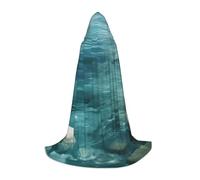 KPXXAQT Cape à capuche Tranquil Water Print Costume Cosplay Carnavals pour festival, célébration, fête à thème