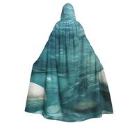 KPXXAQT Cape à capuche Tranquil Water Print Festival pour adultes, costume de carnaval, bal masqué, fête, tenue saisonnière