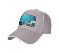 KPXXAQT Casquette de baseball à taille réglable avec imprimé paysage sous-marin pour ajouter du style au quotidien, gris, Taille unique