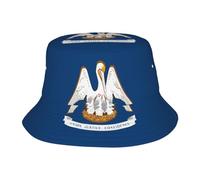 KPXXAQT Chapeau universel à large bord imprimé drapeau de l'État de la Louisiane Protection solaire Confortable Aventures en plein air Noir