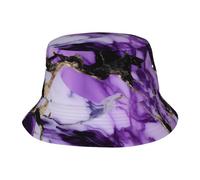 KPXXAQT Chapeau universel à large bord imprimé marbre violet avec protection solaire pour aventures en plein air