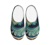 KPXXAQT Chaussons d'intérieur unisexes pour adultes avec inscription « Not All Who Wander Are Lost » - Anti-boulochage - Lavable - Pour invités et usage quotidien