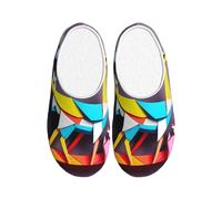 KPXXAQT Grues en papier origami multicolores 1 impression chaussons d'intérieur pour adultes unisexes anti-boulochage lavables maison pour invités et usage quotidien