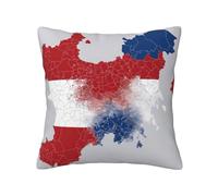 KPXXAQT Housse de coussin carrée avec imprimé carte de drapeau de la République tchèque - Entretien facile - Fermeture éclair invisible