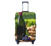 KPXXAQT Housse de protection universelle extensible pour bouteille de vin avec bouchon en liège et motif raisin, Noir , XL, Bagage à main