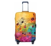 KPXXAQT Housse de protection universelle extensible pour valise, rangement de bagages, voyage d'affaires et notes de musique colorées, Noir , L, Bagage à main