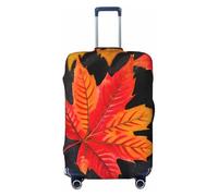KPXXAQT Housse de protection universelle extensible pour valise, rangement de bagages, voyage d'affaires, motif feuilles rouges d'automne, Noir , M, Bagage à main