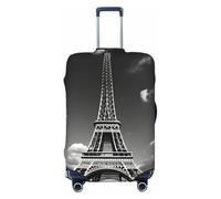 KPXXAQT Housse de protection universelle extensible pour valise, voyage d'affaires et voyage Motif Paris Tour Eiffel et nuage, Noir , L, Bagage à main