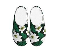 KPXXAQT Hunter Pantoufles d'intérieur unisexes pour adulte Motif pétales floraux Vert