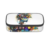 KPXXAQT Impression cérébrale artificielle Grande capacité Trousse à crayons Sac à crayons École Collège Voyage Étudiants Adolescents Adultes Utilisation