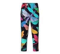 KPXXAQT Joli pantalon confortable imprimé libellules pour dormir et se détendre, Noir , 10-12