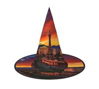 KPXXAQT Las Vegas Sunset Print Carnaval Party Cosplay Chapeau de costume pour adultes Accessoire de saison festive