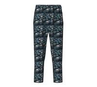 KPXXAQT Lily Pads Pantalon confortable avec imprimé floral pour dormir et se détendre, Noir , 10-12