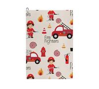 KPXXAQT Little Boys And Girls In Firefighters Print Stylish Towel Golf Accessories Multi-usage Towels Sports Beach Outdoor Activities