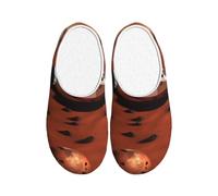 KPXXAQT Mars Planet Chaussons d'intérieur unisexes pour adulte Anti-boulochage Lavable Maison pour invités et usage quotidien