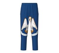 KPXXAQT Pantalon confortable avec imprimé drapeau de l'État de Louisiane pour dormir et se détendre, Noir , L(14-16)