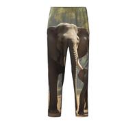 KPXXAQT Pantalon confortable avec imprimé éléphant pour dormir et se détendre, Noir , 22-24