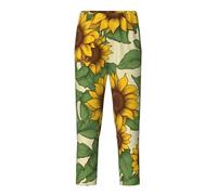 KPXXAQT Pantalon confortable avec imprimé tournesol pour dormir et se détendre, Noir , XS(5-6)