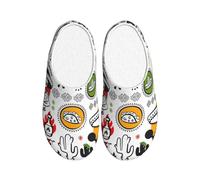 KPXXAQT Pantoufles d'intérieur unisexes pour adultes avec symboles de la salsa mexicaine - Anti-boulochage - Lavable - Pour invités et usage quotidien