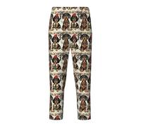 KPXXAQT Porter des vêtements Corgi Chiens Imprimé Dormir Loisirs Temps Confortable Pantalon de Pyjama Pantalon Bas Relax Pratique, Noir , L(14-16)