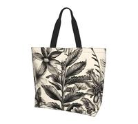 KPXXAQT Sac à bandoulière de grande capacité avec motif botanique et herbes florales, sac à main, usage quotidien, bureau, voyage, shopping