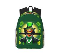 KPXXAQT Sac à dos unisexe décontracté imprimé Happy St Patrick grande capacité résistant à l'eau pour les trajets en plein air gym travail