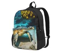 KPXXAQT Sac à dos unisexe imprimé tortue de mer Sac de voyage imperméable Weekend escapades aventures en plein air