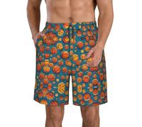 KPXXAQT Short de plage fonctionnel imprimé basket-ball à séchage rapide élégant Short de bain confortable vacances d'été, blanc, XL