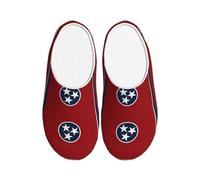 KPXXAQT Tennessee State Flag Print Chaussons d'intérieur unisexes pour adulte Anti-boulochage Lavable Maison pour invités et usage quotidien