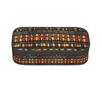 KPXXAQT Trousse à crayons de grande capacité avec impression tissée classique africaine pour l'école, l'université, les voyages, les étudiants, les adolescents et les adultes