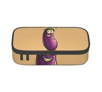KPXXAQT Trousse à crayons de grande capacité avec imprimé aubergine de dessin animé pour l'école, l'université, les voyages, les étudiants, les adolescents et les adultes