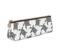 KPXXAQT Trousse à crayons en cuir avec imprimé tortues de mer - Grande capacité - Pour l'école, les voyages, la salle de classe, le bureau