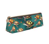 KPXXAQT Trousse à crayons en cuir avec imprimé tortues de mer - Grande capacité - Pour l'école, les voyages, la salle de classe, le bureau