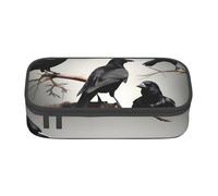 KPXXAQT Trousse à crayons grande capacité Motif corbeau noir oiseaux sur une branche