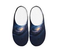 KPXXAQT Universe Milky Way Galaxy Print Chaussons d'intérieur unisexes pour adulte Anti-boulochage Lavable Maison pour invités et usage quotidien