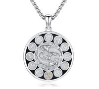 KQ&TTENG Collier avec pendentif signe du zodiaque en argent sterling 925 - Douze constellations - Bijou astrologique - Noël - Anniversaire - Pour homme et femme, 56 cm, Argent sterling