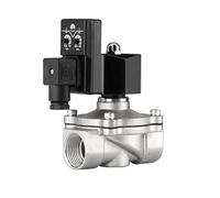 KQCELQMKQ Timing Solenoid Valve AC220V DC24V Stainless Steel Solenoid Valve Time Control Solenoid Valve Suitable for Liquid, Gas, Oil(BSP-24V,DN32)(Bsp-220v,DN32)