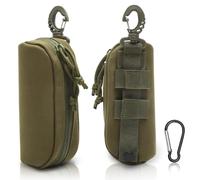 KQDRAVINE 1 Étuis à Lunettes Vert Armée, Boîte de Protection Résistante aux Chocs Portable etui Lunettes Ceinture, Avec 2 Boucles, la Randonnée, la Chasse, le Camping