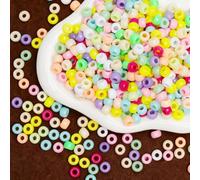 KQDRAVINE 1000 Perles Pony ColoréEs avec 4 M de Fil à Perler, Petites Perles pour Bracelet 6x9 Mm pony beads pour Bracelets Colliers Porte-CléS Fabrication de Bijoux Artisanat