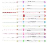 KQDRAVINE 12 Pièces Curve Highlighter Pen, 12 Formes Courbes Différentes Surligneurs Colorées, Surligneur pour Scrapbooking, Notes et Agendas