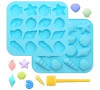 KQDRAVINE 2 Moule Bonbon, Moule Silikomart Antiadhésifs, Moule a Pepite de Chocolat à 16 Cavités sur le Thème de la vie Marine, Adaptés à la Décoration de Chocolats, Bonbons et Gâteaux