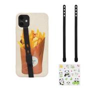 KQDRAVINE 2 Noir Phone Grip en Silicone Support de Poignée de Téléphone Portable, Back Grip Finger Rest for Phone Sangle de Téléphone de Sécurité Réglable pour Étui de Phone