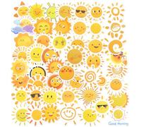 KQDRAVINE 50 Autocollants Solaires, Imperméables Autocollants Vinyle, Dessin Animé Stickers Scrapbooking, Stickers Valise pour Bouteilles D'eau Ordinateurs Portables Vélos Bricolage
