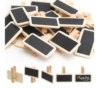 KQDRAVINE 50 Mini Ardoise Dossier, Mini Ardoise De Table Dossier, Small Blackboard Clip, Le Mini Tableau Noir Dossier Convient pour les Mariages, le Marquage Quotidien