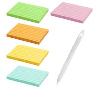 KQDRAVINE 500 Fiche Bristol Autocollants A7, Fiches Bristol 7,4 x 10,5 cm avec Indices, Fiches Colorées Adaptées à la Comptabilité, à la Prise de Messages, à L'apprentissage de mots (5 Couleurs)