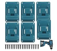 KQDRAVINE 6 Pièces Installer le Support de Montage Mural pour Makita avec 24 vis, Range-outils Mural pour Ateliers et Garages, Compatible 14,4/18 V (Bleu)