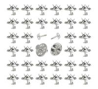 KQDRAVINE 60 paires de fermetures papillon pour broches, épingles en argent fermoir pins, broches métalliques fermetures à verrouillage pour vêtements DIY insignes (11 mm)
