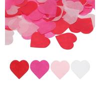KQDRAVINE 6000 Pièces Confettis Biodegradables en Forme de Cœur, Confetti en Rose Rouge Blanc Pêche, Confettis Anniversaire pour Mariage, Saint-Valentin, Noël