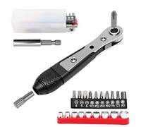 KQDRAVINE Clé à cliquet magnétique 1/4" - Mini tournevis à cliquet avec fente - Torx hexagonal - Carré - Pour voitures, vélos, maisons, bricolage